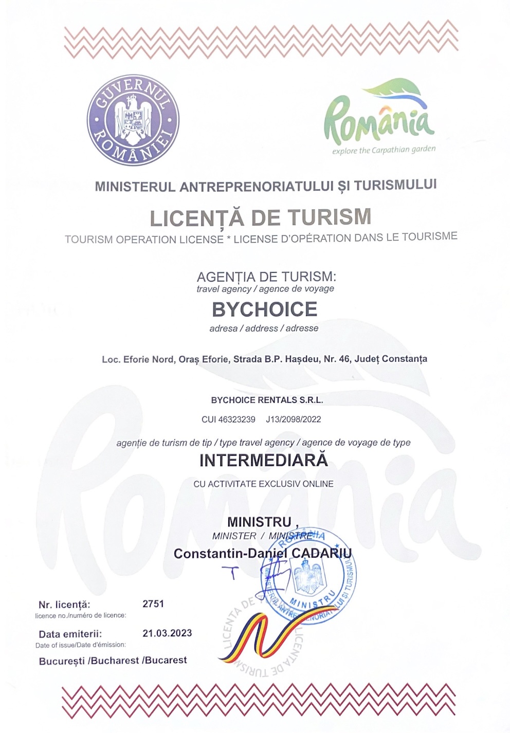 ByChoice tourism licence